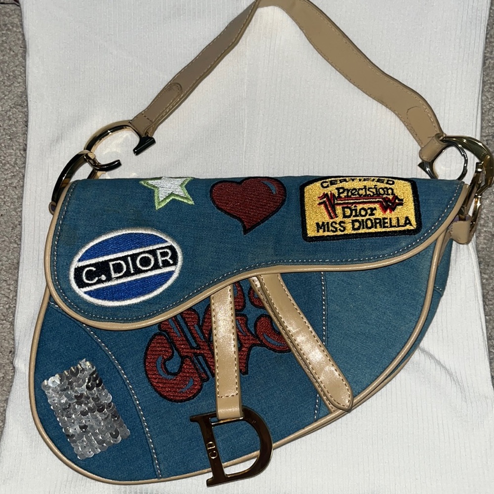 Christian Dior jean saddle bag with strap
